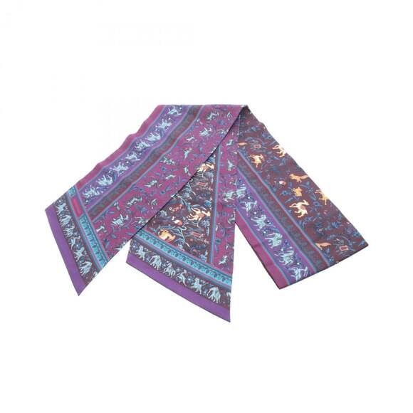 HERMES Brown Silk Scarf